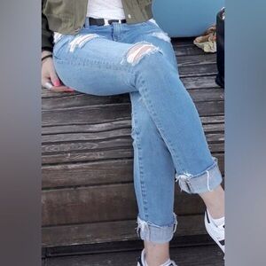 Ankle Stilt Ankle Cigarette Jeans - light blue/ Size: 24R